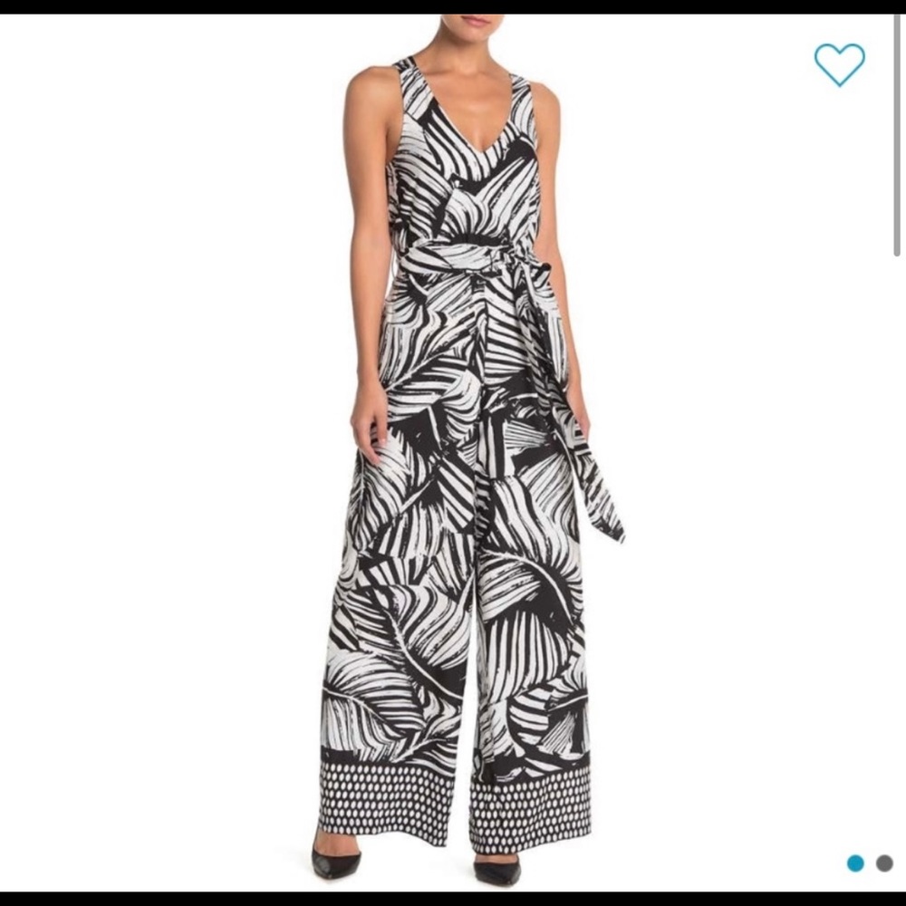 Julia Jordan Palm Print Jumpsuit